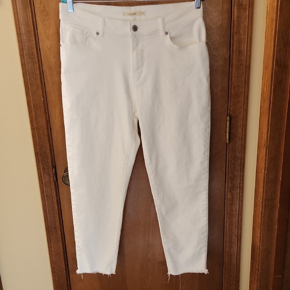 Levi's White Ankle Cropped Jeans Classic Style